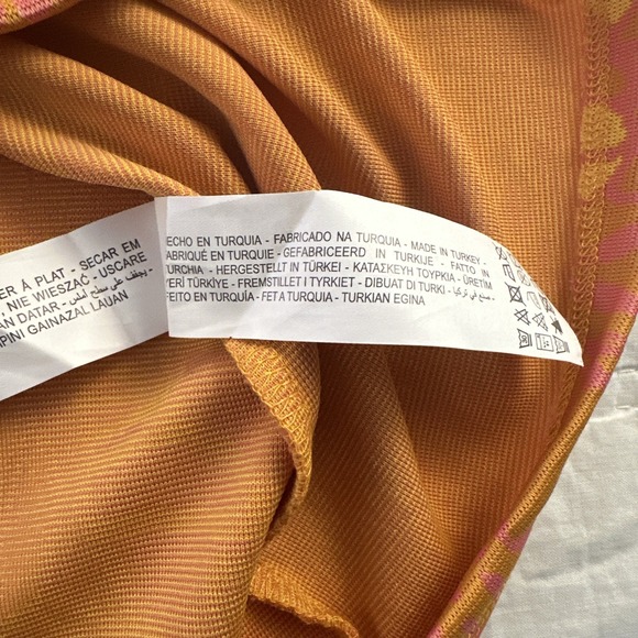 Zara Dress Womens S Orange Pink Floral 70s Boho Cutout Waist Mini Retro Vibes - Picture 8 of 15